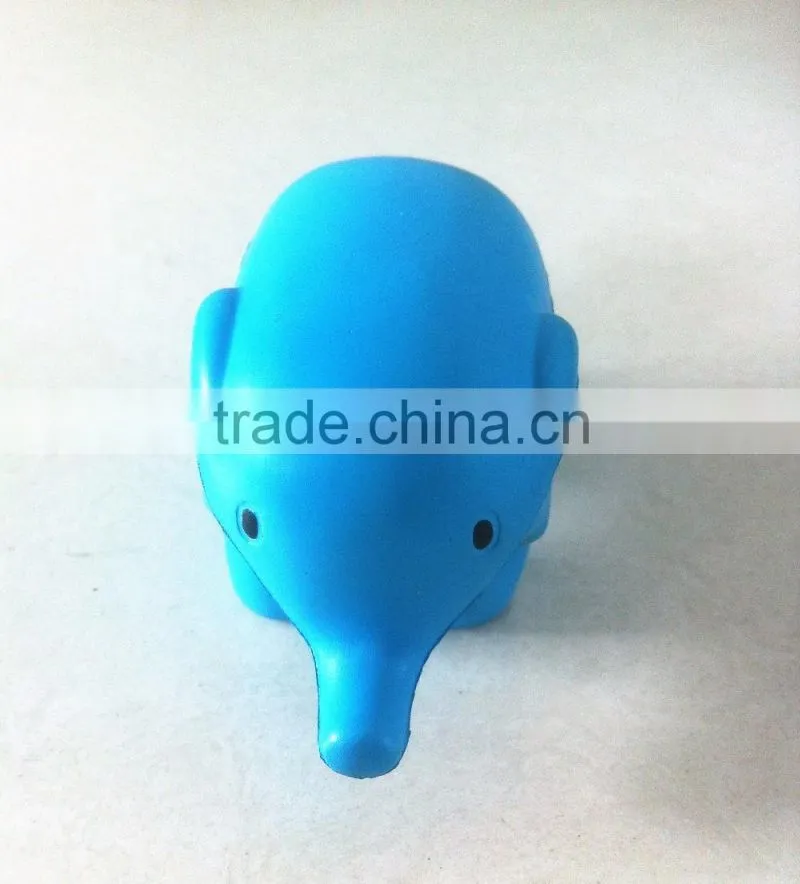 PU blue elephant foam keychains