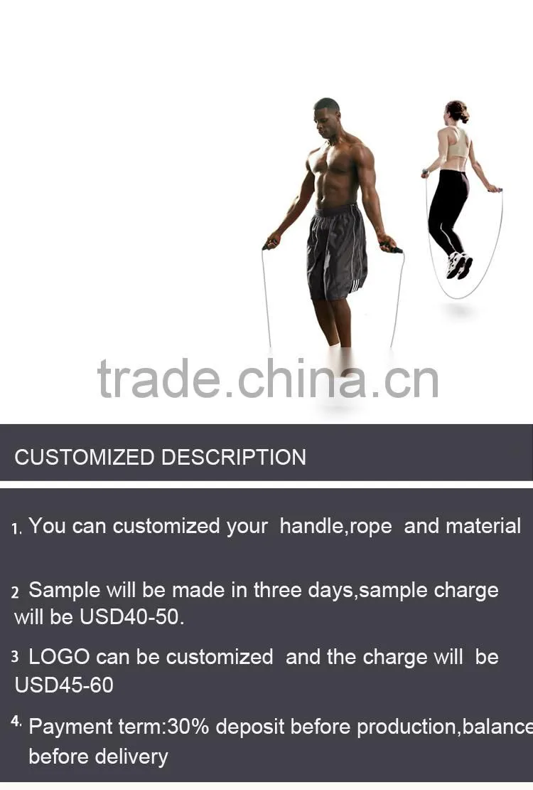 high quality new design fitness crossfit aluminum jump rope leather jump rope