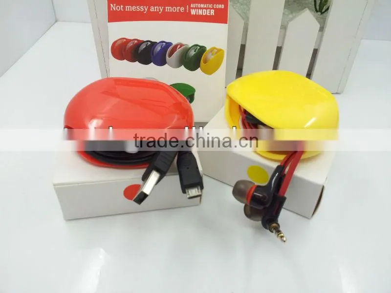 Logo Custom Retractable Earphones/retractable earphone winder