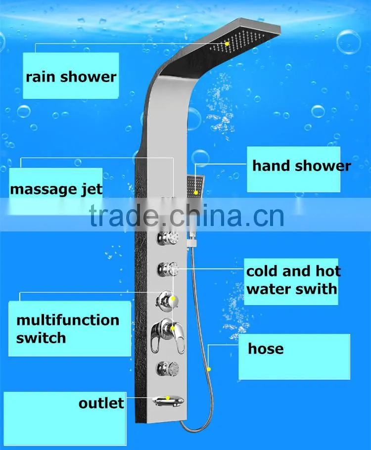China sanitary ware 304 stainless steel column set shower panel Y-029