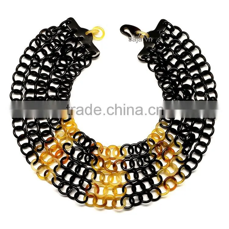 Buffalo horn white, buffalo horn jewelry, buffalo horn necklace SHN-321