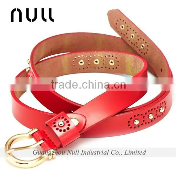 punching style genuine leather girls belts