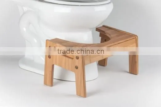2016 New Bamboo Adjustable foot stool Toilet Stool