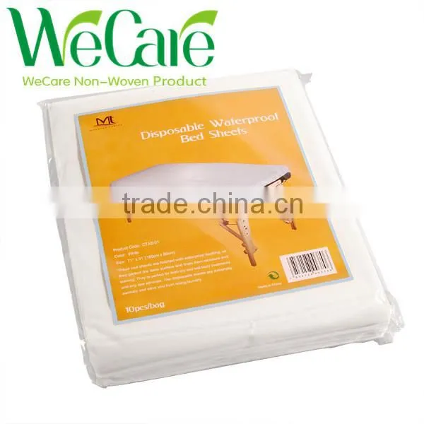 Medial disposable Non woven white bed cover with full elastic