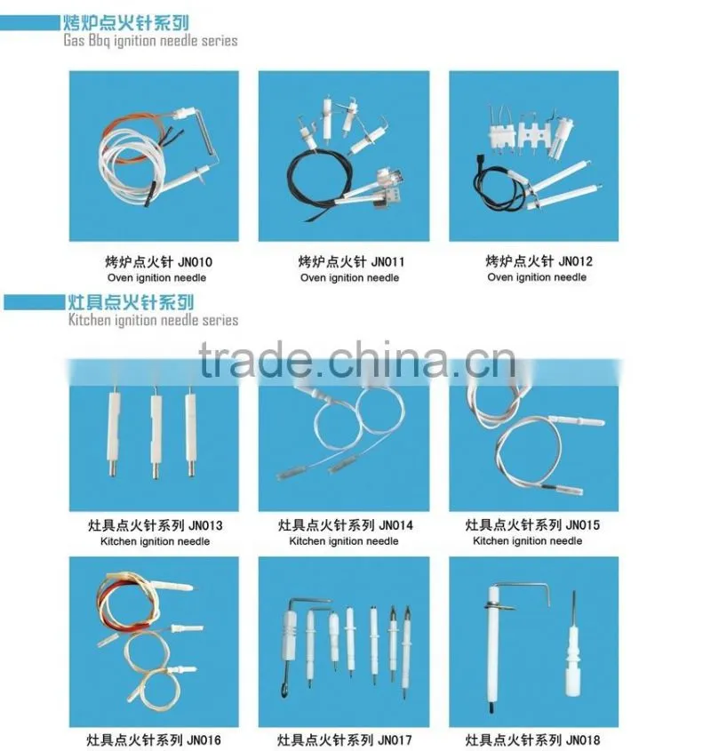 Gas ignition ceramic ignition needle