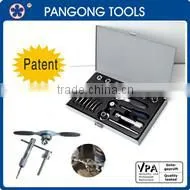 Din Metric Standard Tapping Tools Set, 7 Piece Taps, 7 Pieces Drills, 1 Piece Tap Wrench M3-M12
