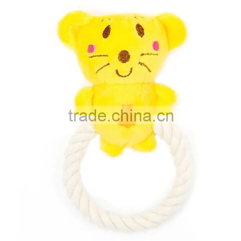 Dogs Toys Short Plush Cotton Stuffed Interactive Pet Toys For Cats Scratch Chew Cotton Rope Tug Toys For Small Dogs P1042