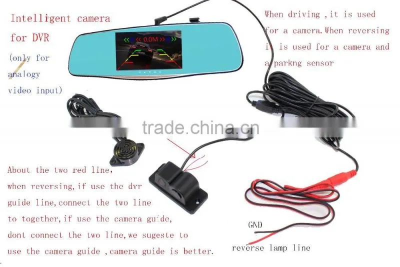 dual lens camera Car Dvr Rearview Mirror Camera 5 inch HD Display with Reversing Parking Sensors Backup Camera user manual