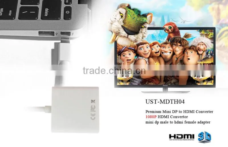 1080P/Premium Mini Display Port DP to HD Convertor For Mac/tv/projector/