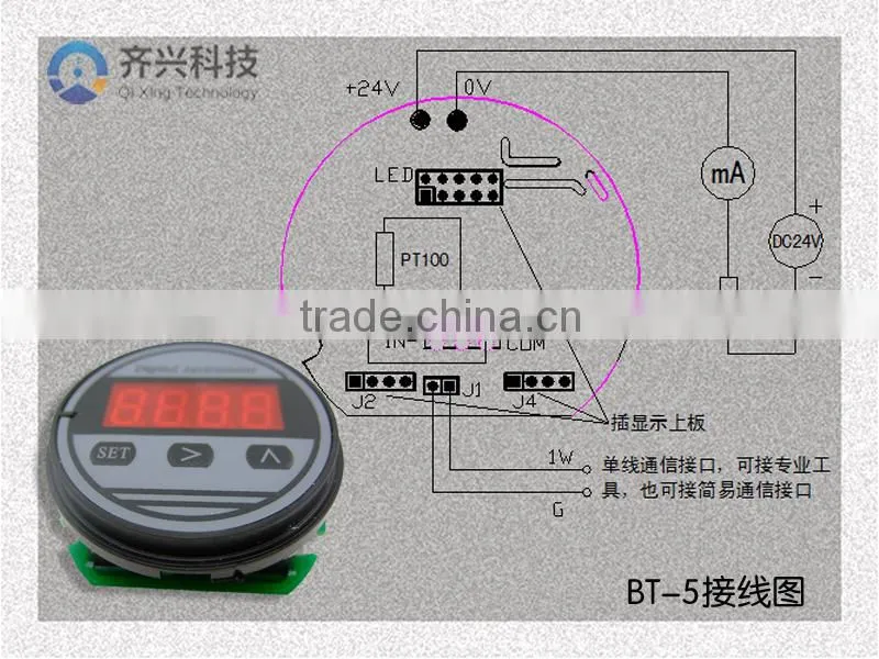 Intelligent temperature LED module,4~20ma digital module,24V temperature module