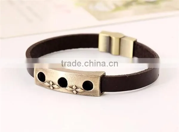 Bracelet making suppliers leather bracelet/ leather bracelet with magnetic clasp