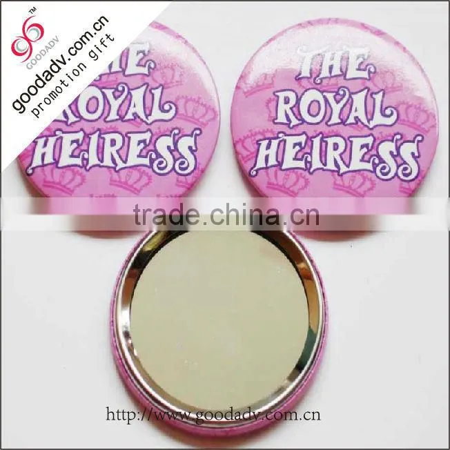 Circular stripes tinplate cosmetic mirror