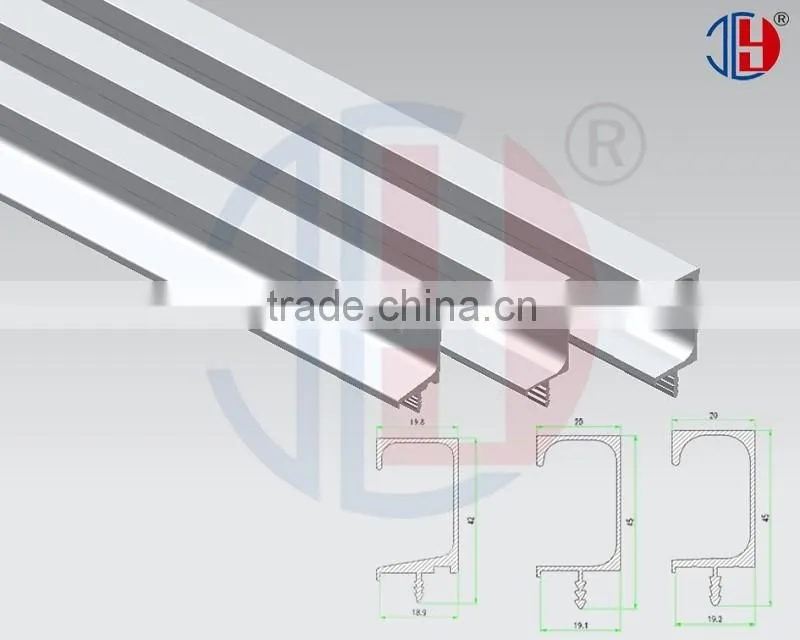 Good quality anodized and brushed handle L shaped Handle aluminum frame profile for kitchen cabinets by China manufacotory