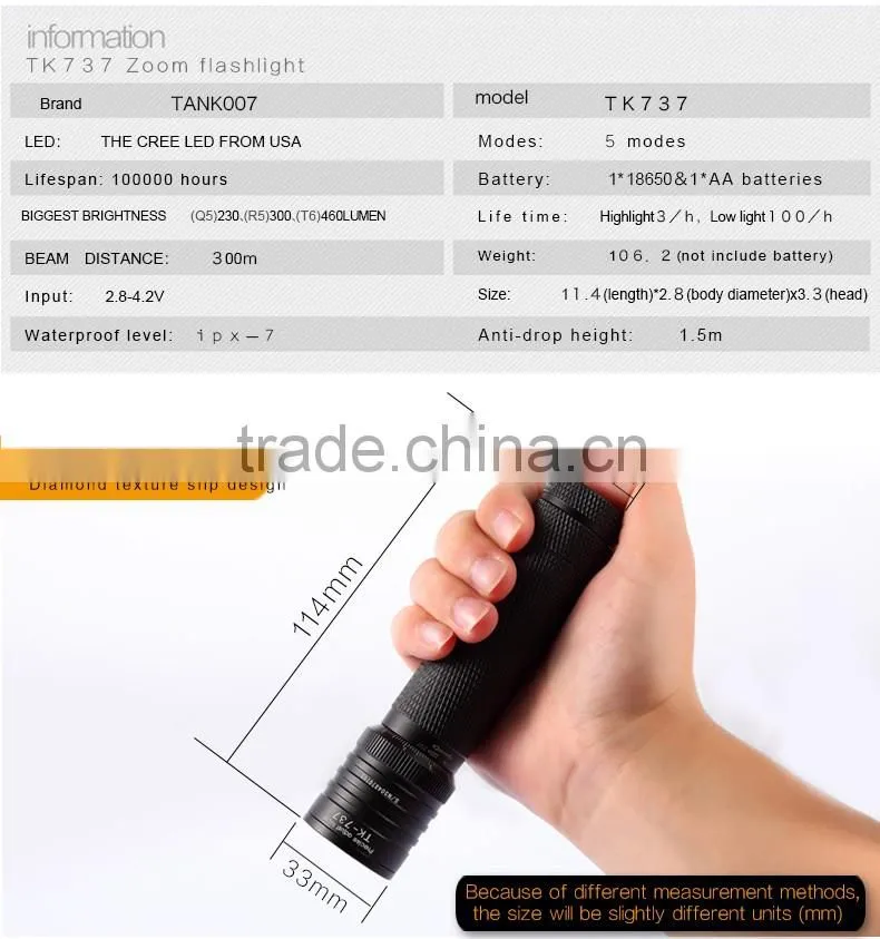 led waterproof best hunting high power led flashlight