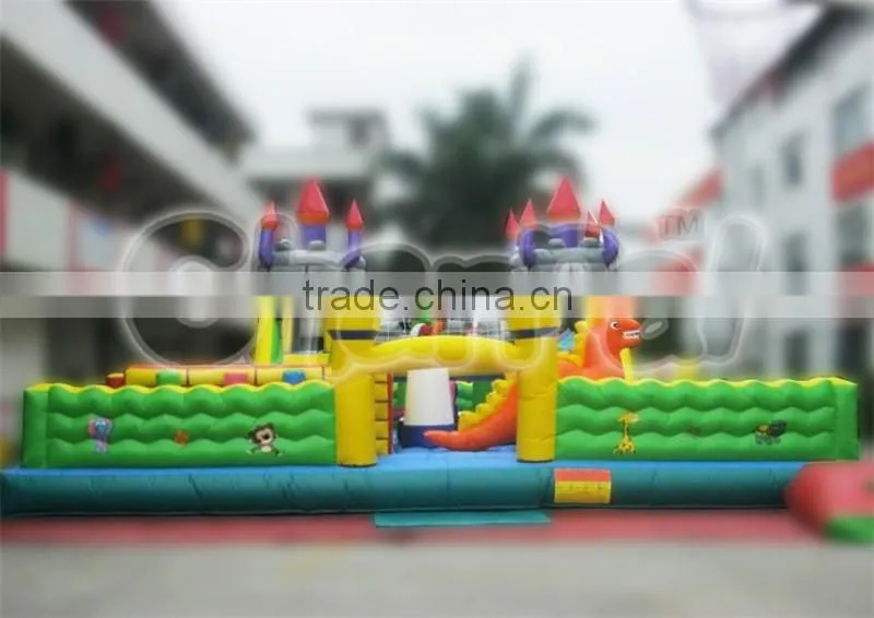 Hot sale kids inflatable spider park/dinosoucer castle/amusement park
