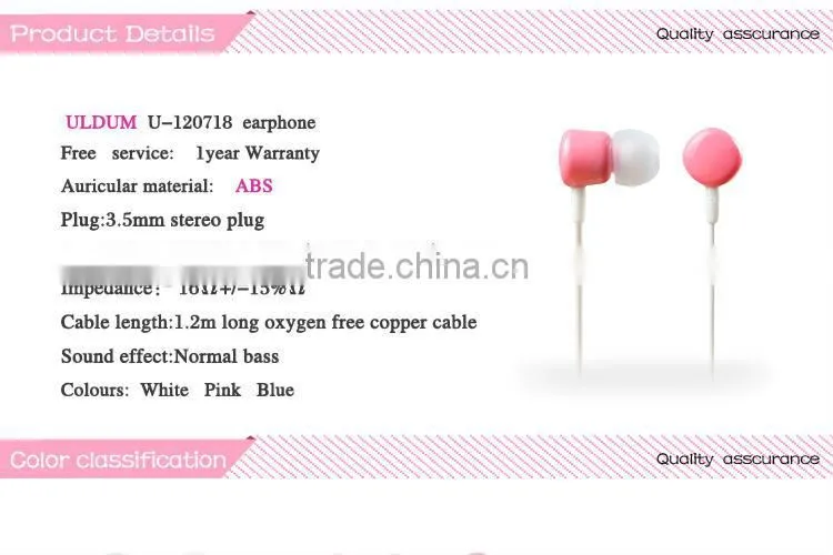 ULDUM best selling bass earphone illuminated candy earphone for children and girls
