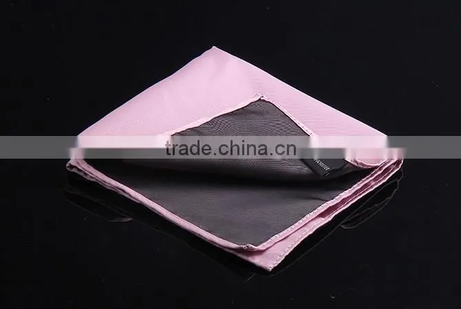 Pure Pink Color,25*25cm Polyester Pocket Square