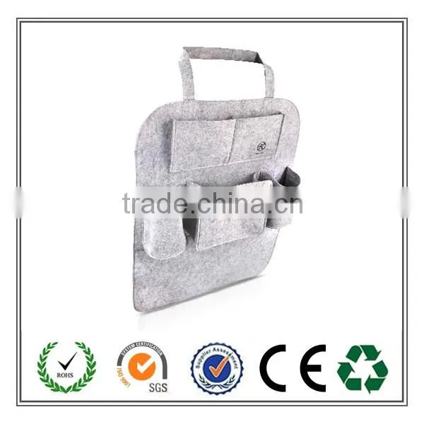 China supplier hot sale light gray felt car back hanging organizer