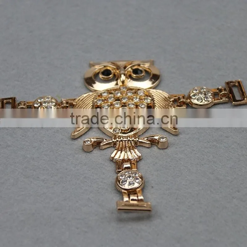 OWL shape shoe upper accessories sandal metal buckels