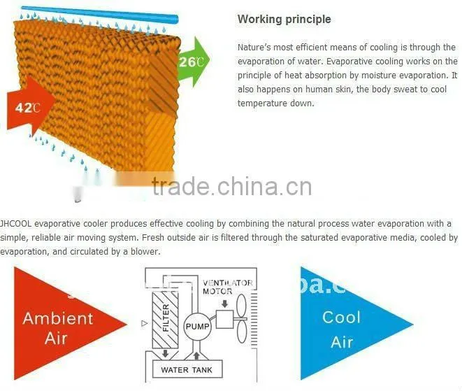 3000m3/h wall mounted air cooler / desert air cooler with CE for supermarket/workshop/warehouse