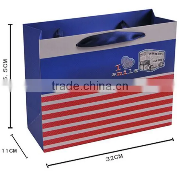 I Love Smile Blue Paper Shopping Bag