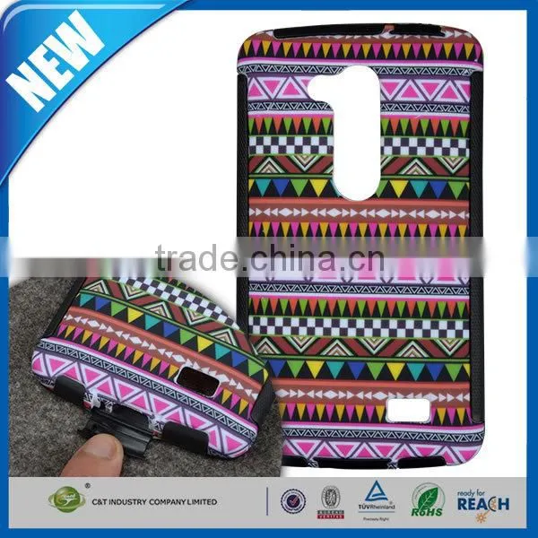 C&T Hot triangle printing 2 in 1 combo case For LG L FINO D290 / D295 phone