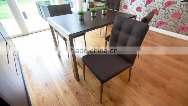 DC-2513 Colorful modern high quality white Leather Dining Chair with Brushed Steel Legs