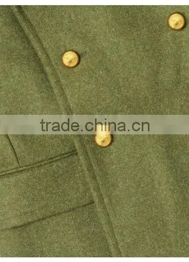 2015 new style 100% cashmere classic army grey 100 cashmere coat