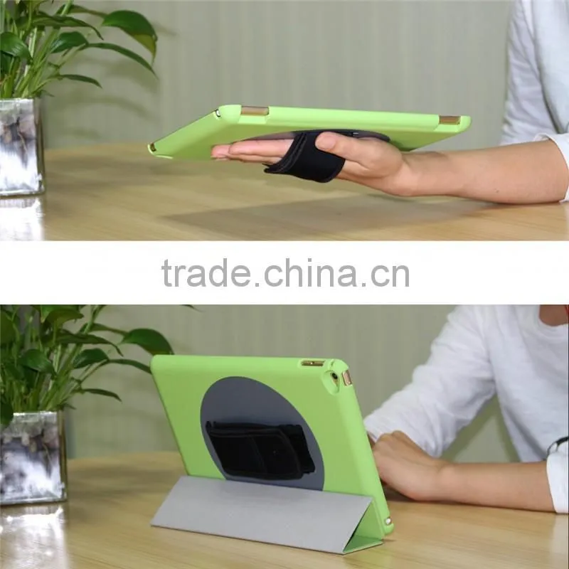 Factory Outlet Patent Item 360 Rotation handheld PC back case PU Smart front flip cover for iPad air 2