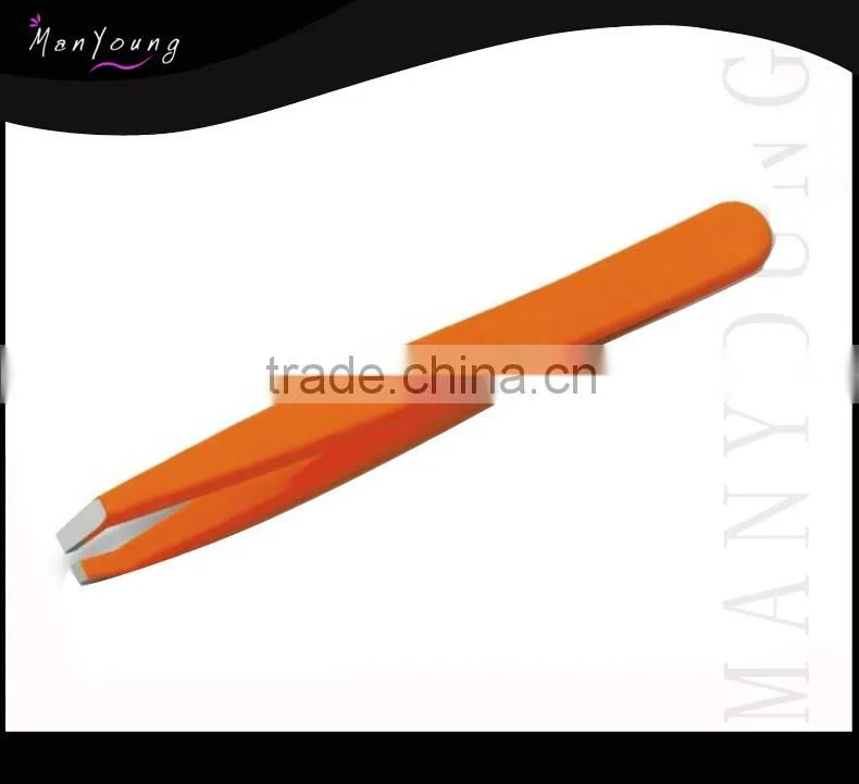 Orange color printed stainless steel tweezers