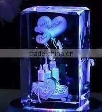 Customizde crystal 3d laser for Birthday Valentine's gifts