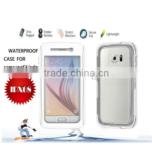 IPX68 Waterproof Phone Case for Samsung Galaxy S6 S6 Edge With Button