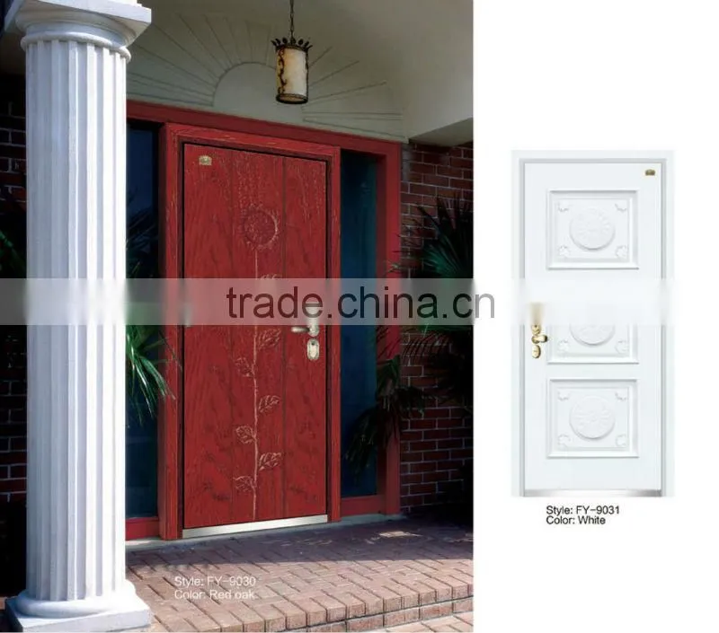 Red security steel door