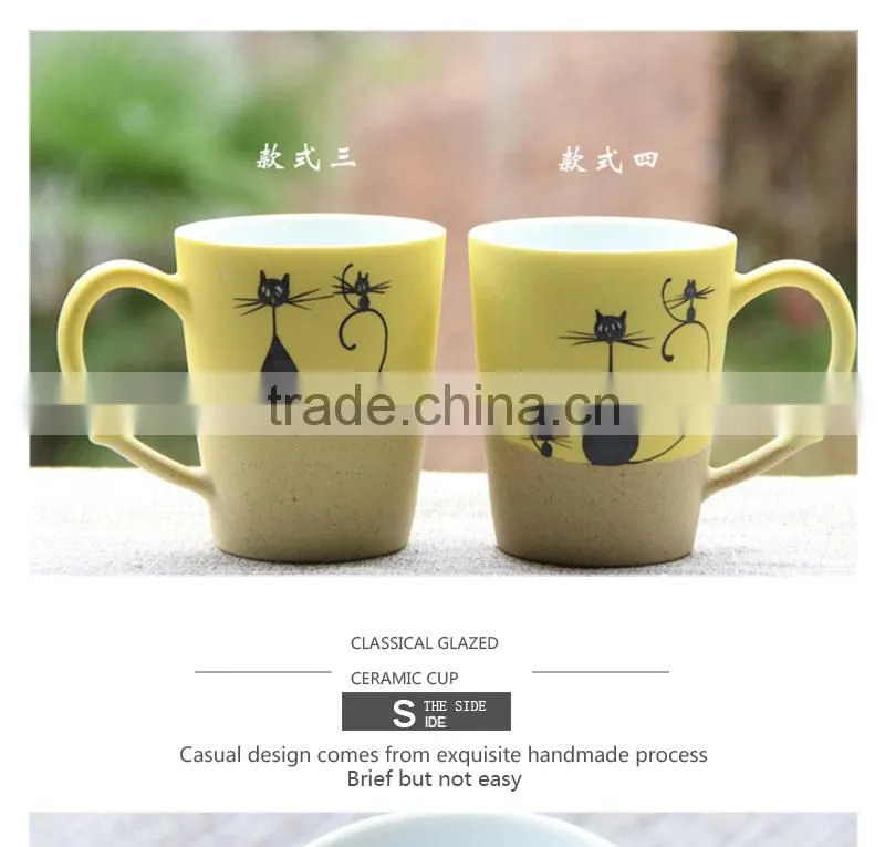 Personalized cat pattern ceramic coffee travel mug CC-C046