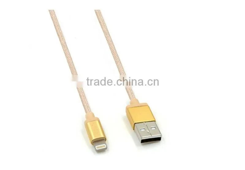 2016 New Fashinable Nylon Braided Cable Aluminum USB Charger Cable