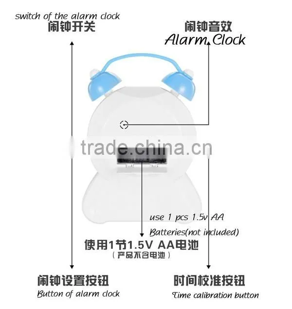 High quality 2016 wholesale LED Desk Lamp with Alarm Clock Modern Bedroom/Living room LED night Light with clock