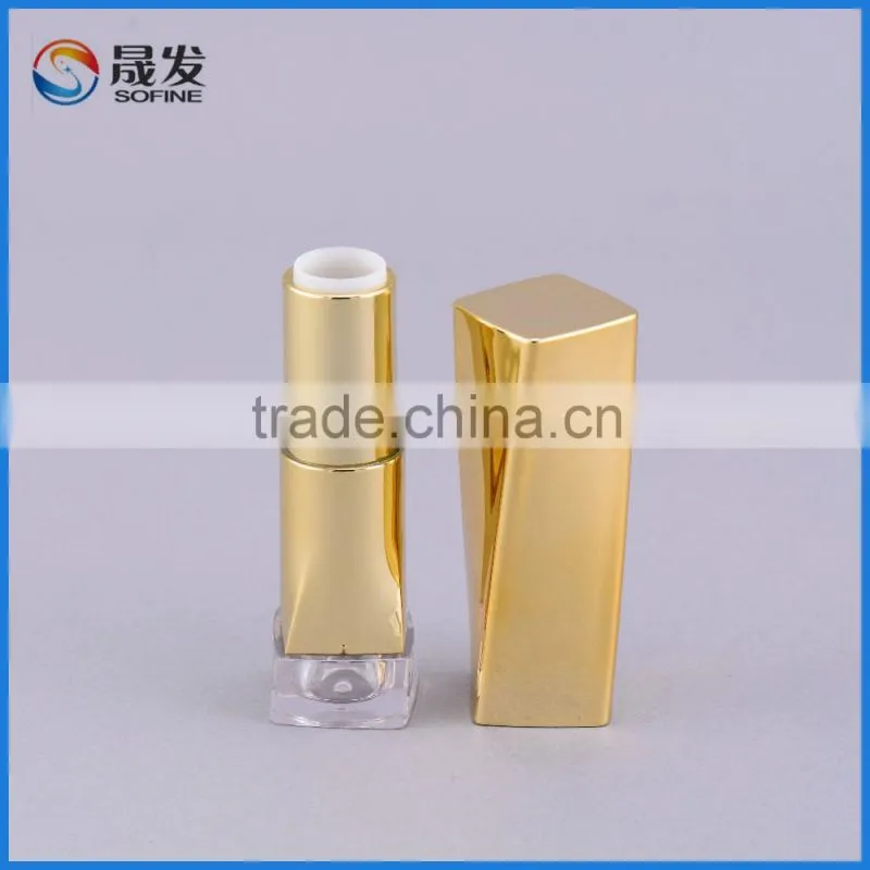 Yellow color top sale cosmetic square lipstick packaging