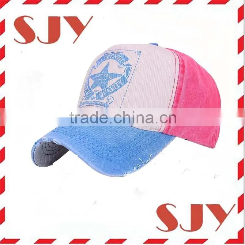 Two tone custom print distressed cheap wholesale sports hat