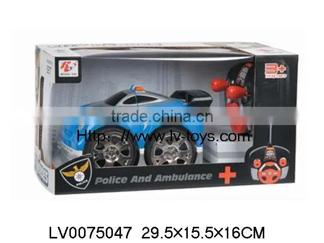 DIY 4CH rc police car toy for kids with light