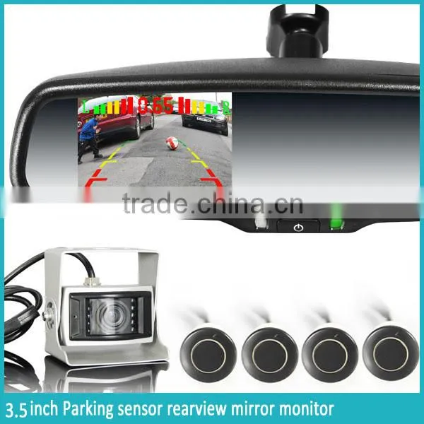 3.5 inch car Parking sensor rearview monitor with 4 replaceable detectors