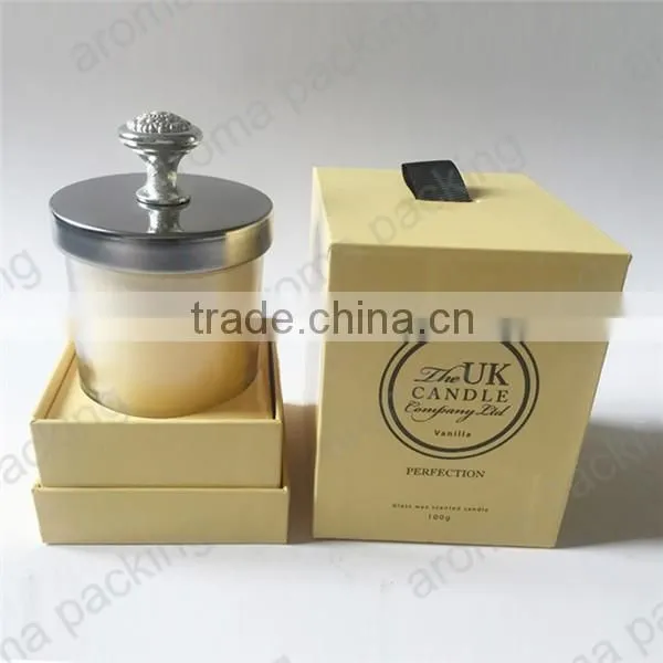 custom design beautiful luxury candle box packing for glass candle jar with scented candle