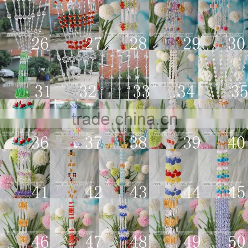 Beauty Decorative String Curtain Strand Acrylic Crystal Beaded Curtain Wedding DIY Party Decor