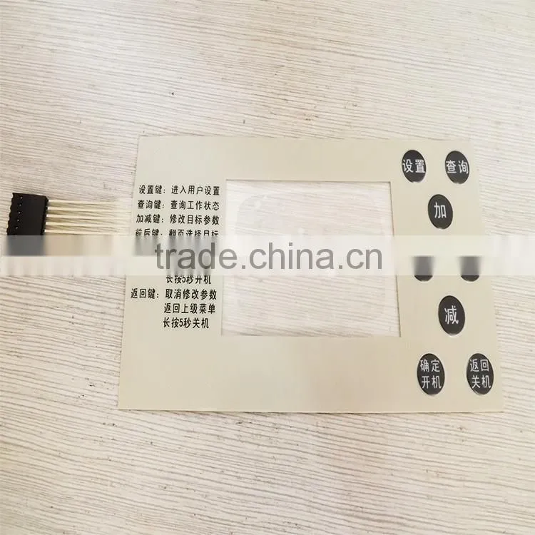 membrane switch embossing keypad with tactile effect LED big window