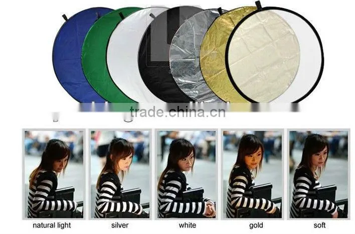 Best selling import material 80cm 7 in 1 studio photo foldable reflector light reflector