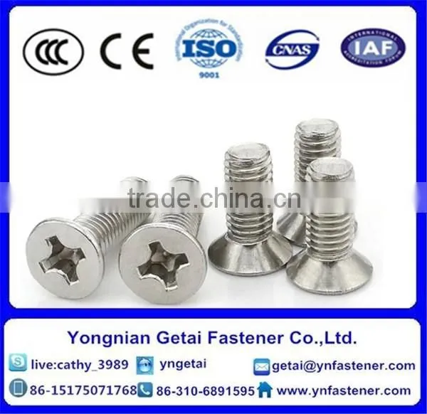 Flat countersunk head square neck bolts with black /yellow zinc plated/blue white