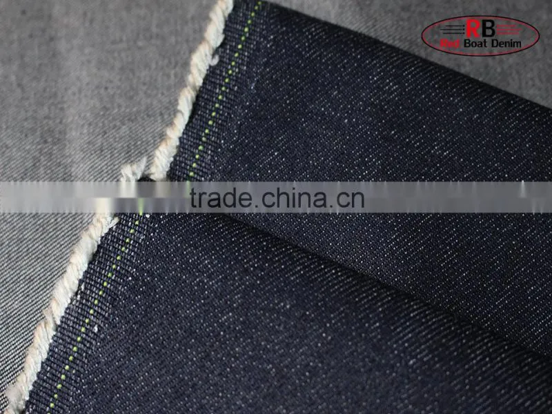 12oz Blue Color Slub 100%Cotton Stretch Denim Fabric
