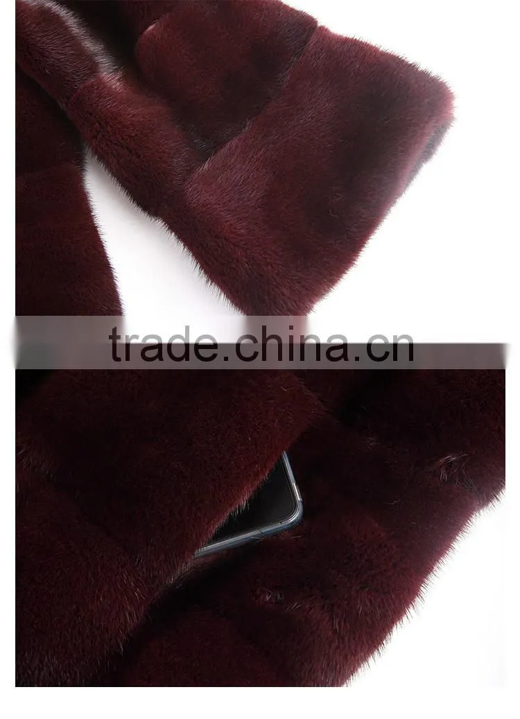 2015 popular winter real mink fur coat for womens