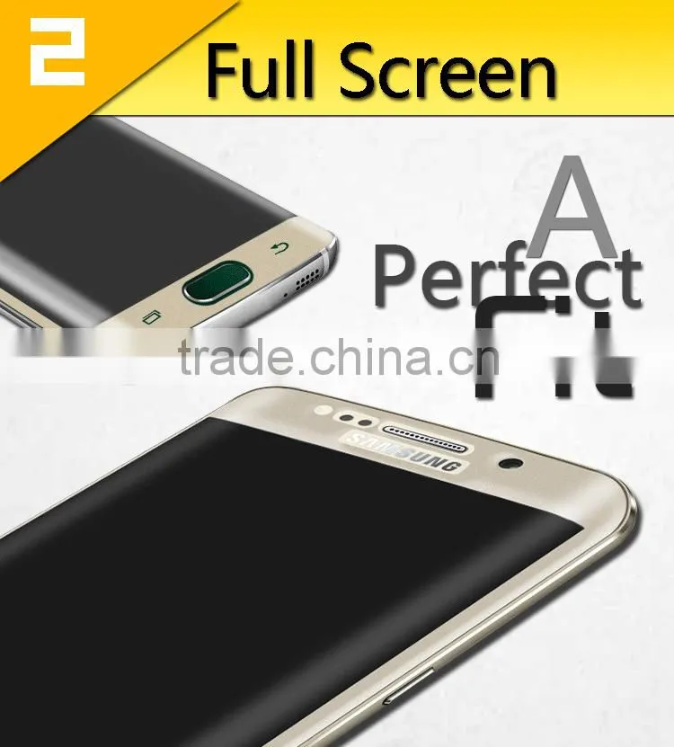 Wholesale 3d tempered glass protector for Samsung S6 edge Full cover curved tempered glass with factory price