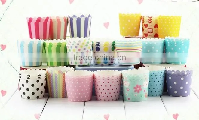 Red Hearts Standard Baking Cups cupcake liners Baking Cups Pink & White Spots