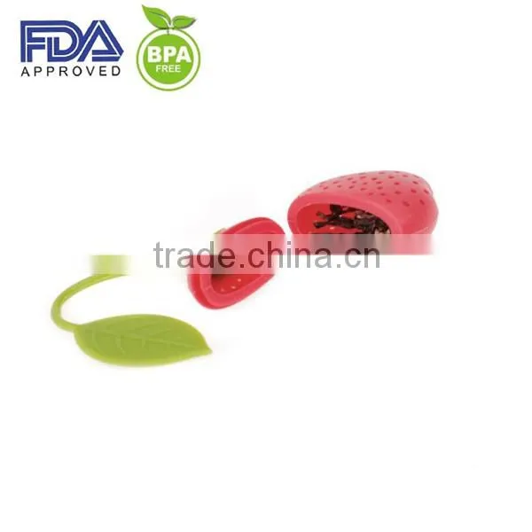 promotional gift strawberry silicone tea strainer